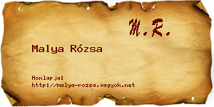 Malya Rózsa névjegykártya