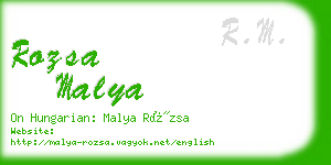 rozsa malya business card